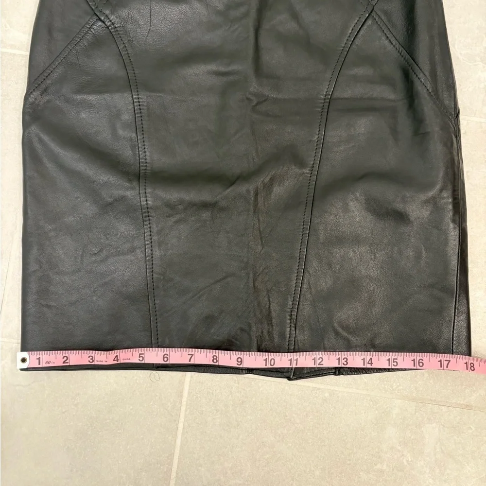 Vintage Soft Black Leather Skirt Size 8 - Picture 14 of 16